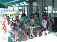 Klaus Mamedof, Manfred Pichler, Alfred Schmid und Radlwolf (St. Danieler bzw. K&ouml;tschacher Teilnehmer) beim verdienten Bier nach einer gelungenen Ausfahrt