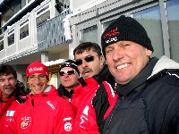 Ossi Jochum, Michael Kurz, Kurt Strobl, Josef Mikl und Radlwolf beim Biathlon WC in Pokljuka