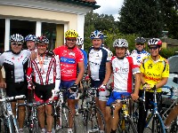vorne von links: Kurt Strobl, Organisator Fredi Schabschneider, Radlwolf, Franz Klammer, Michael Kurz und Sabina Kern 