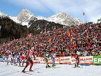 Start zum 4 x 7,5 km M&auml;nner Staffelrennen in Antholz