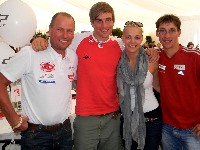 Wolfgang Dabernig, Snowboard-Weltmeister Benjamin Karl mit Gattin Nina und Michael Kurz