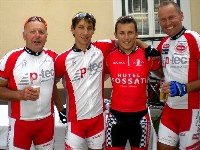 v.l.n.r. Kurt Strobl, Michael Kurz, Formel 1 Fahrer Christian Klien und Wolfgang Dabernig