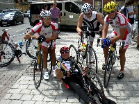 Die vier Behindertensportler v.l.n.r. Michi Kurz, Klaus Dolleschal. Christian Troger und Radlwolf