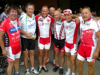 v.l. Ossi Jochum, Franz Klammer, Wolfgang Dabernig, dahinter J&ouml;rg Moser, Organisator Fredi Schabschneider, Michael Kurz und Kurt Strobl