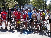 v.l.n.r. Ossi Jochum, Thomas Dabringer, Wolfgang Hinteregger, Andrea Wilhelm, Radlwolf, Giancarlo Montanari, Werner Unterluggauer, Thomas Kogler, Alfred Schmid, Kurt Strobl und Peter Wilhelm beim Giro d Italia in Gabicce Monte