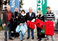 Gesch&auml;ftsf&uuml;hrer Raimund Berger, Paralympicteilnehmer Wolfgang Dabernig, Triathletin Lisa Perterer, Sportdirektor Reinhard Tellian, Sonja Haller Kelag Marketing und Segelolympiateilnehmer Niko Resch