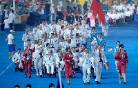 Einzug der Österreicher im Olympiastadion "Vogelnest"