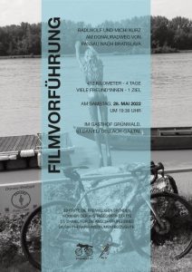Filmvorführung Plakat „Radlwolf und Michi Kurz mit Freunden per Rad am Donauradweg“ Plakat : © Lea Kurz
