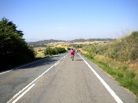 Die Radler in der Nähe Logroño in der Region Rioja