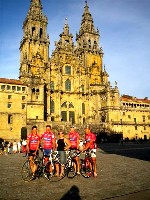 Michael, Wolfgang, Silke, Manfred und Kurt vor der Kathedrale von Santiago de Compostela