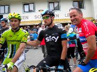 v.l. zweifach Giro d`Italia Sieger Ivan Basso, Sky Profi Bernhard Eisel und Paralympic-Silbermedaillengewinner Wolfgang Dabernig