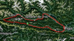 Streckenführung: Kötschach - Lesachtal - Kartitscher Sattel - Lienz - Spittal - Villach - Arnoldstein - Gailtal - Kötschach