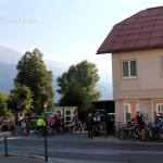 Start am Hauptplatz im Bergsteigerdorf Mauthen