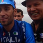 Tour de France Sieger 2014 und italenischer Meister Vincenzo Nibali und Radlwolf