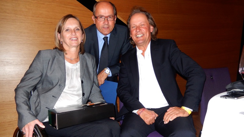 Wolfgang Dabernig mit Dagmar und Mag. Michael Wöhrer (er war einer der Therapeuten von Radlwolf im REHAB Zentrum Tobelbad)