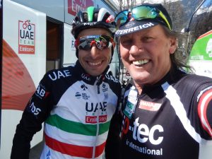 Fabio Aru aktueller italienischer Meister Profiradsport und Wolfgang Dabernig mehrmailiger österreichischer Meister Behindertenradsport