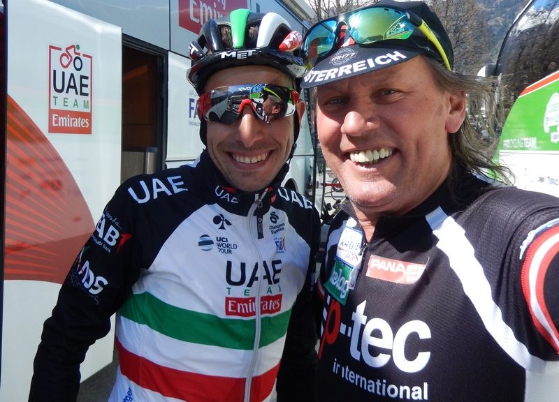 Fabio Aru aktueller italienischer Meister Profiradsport und Wolfgang Dabernig mehrmailiger österreichischer Meister Behindertenradsport