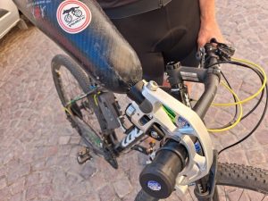 Spezielle Fahrrad Prothese für Klaus;
Foto: © Radlwolf